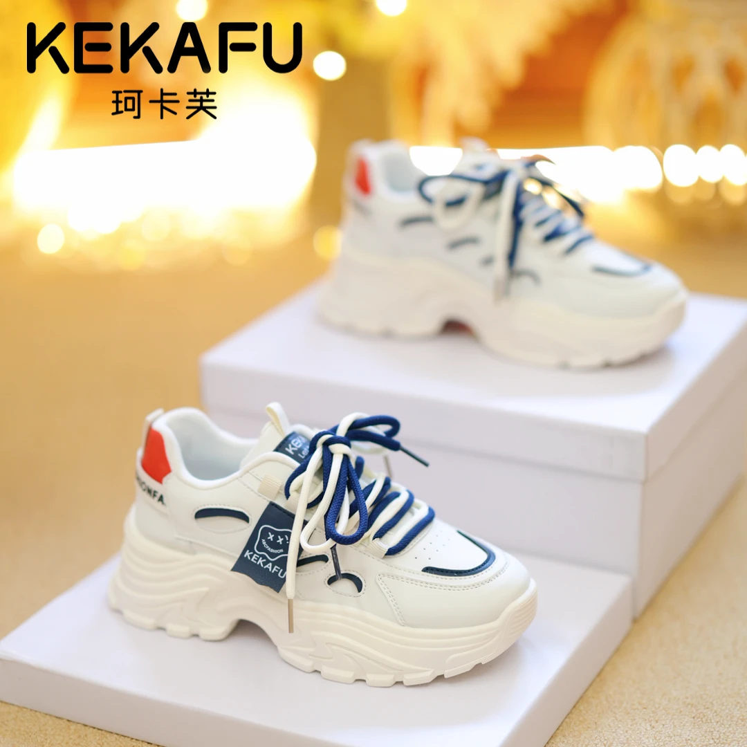 珂卡芙爆款老爹鞋女2025春季新款时尚百搭运动鞋厚底增高休闲鞋