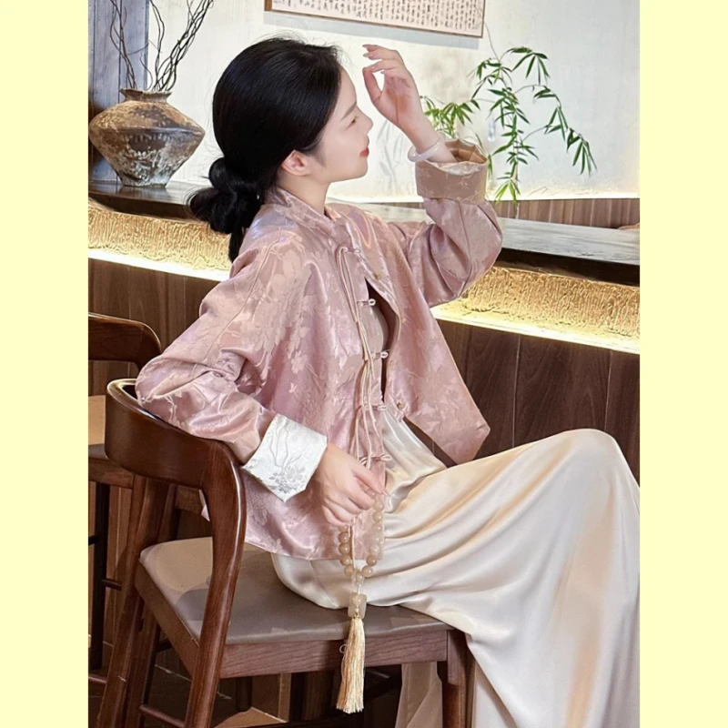 新中式佛系女装中国风禅意茶服上衣裙子两件套装女2025早春季新款