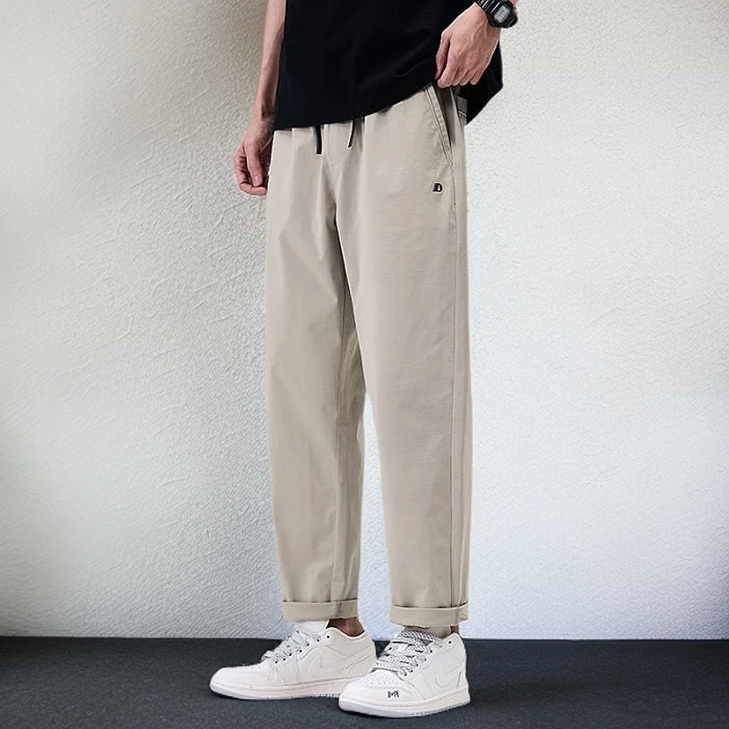 锥形九分裤男士夏季凉感直筒休闲裤韩系ins潮流宽松百搭哈伦裤潮