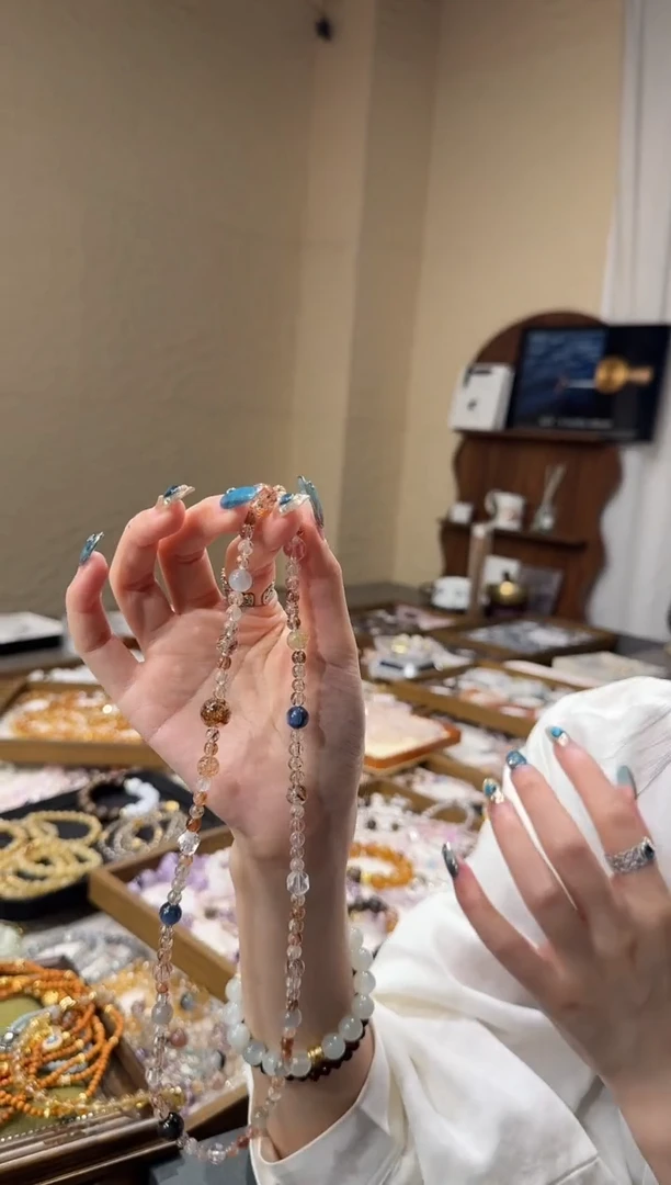 水晶摆件未镶嵌三圈黑金超七