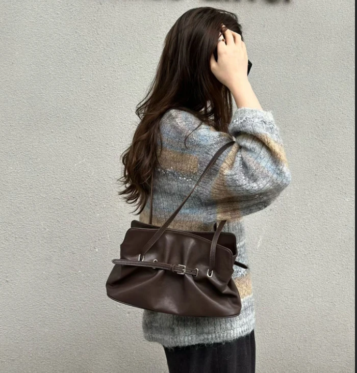 【三森印记】（暮云春树）简约斜挎包包（头层羊皮系列） M129