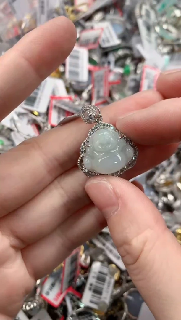 银S925镶嵌戒指翡翠6666----6