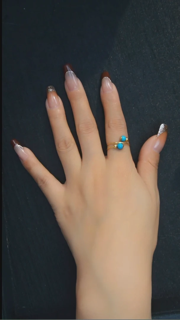 银S925镶嵌绿松石戒指发货一件