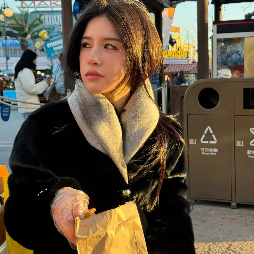 【号链接】秋冬双面羊绒围巾披肩明星同款法式女丝巾经典百搭外穿