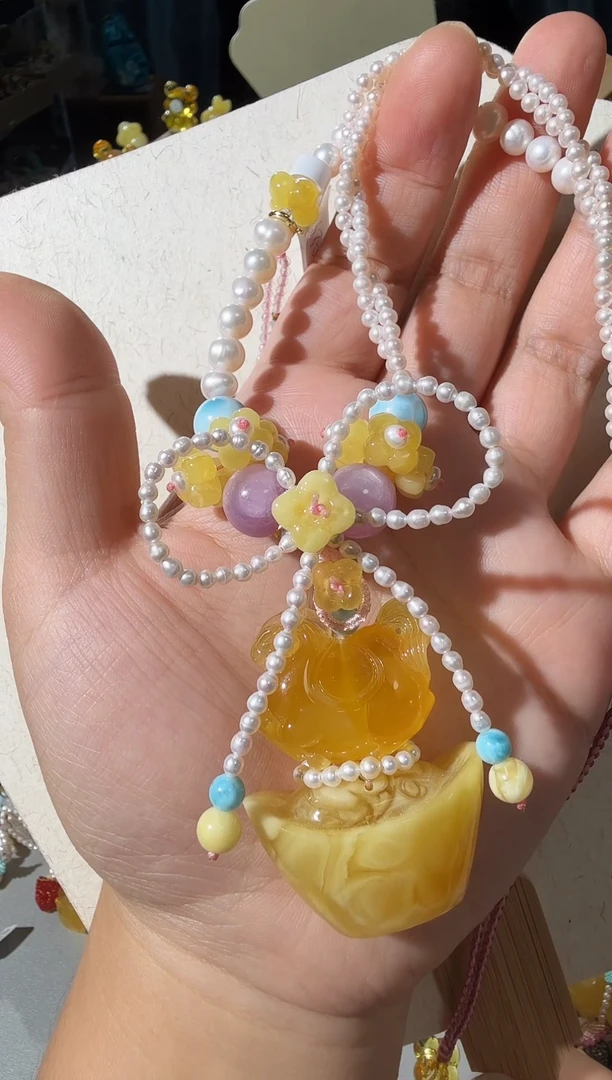 蜜蜡项链未镶嵌蜜蜡唐马项链