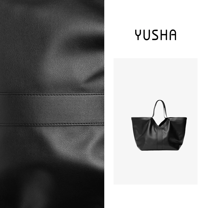 YUSHA/高档黑色大Y字母托特包-8169