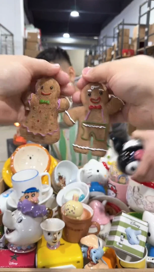 瓷片姜饼人挂件冰箱贴2件套