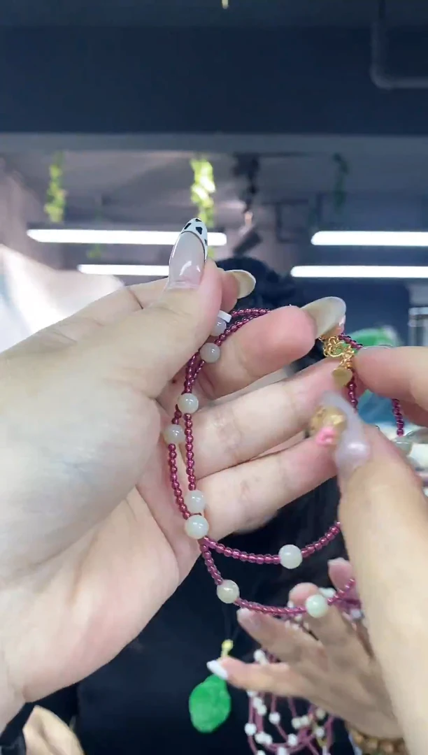 银S925镶嵌手链石榴石多样性发其一颜色微差