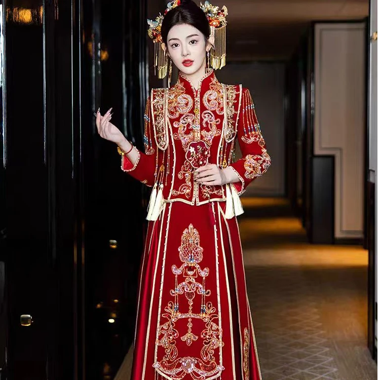 新娘秀禾服2024新款中式结婚礼服中国风嫁衣出阁服重工高级敬酒服