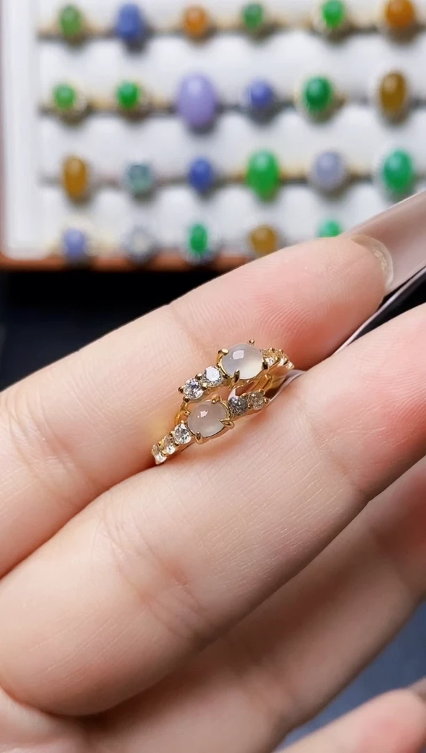 银S925镶嵌戒指翡翠0368