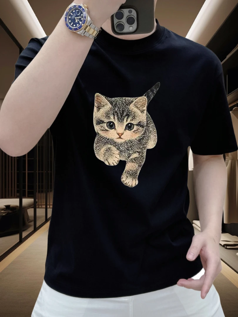 2025美式痞帅重磅纯棉短袖T恤青年男女款夏季ins潮牌街头百搭上衣