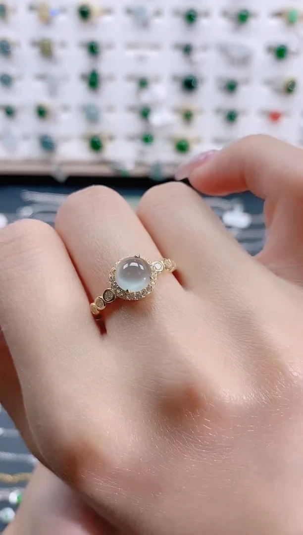 【闪购商品】翡翠银S925镶嵌戒指天然翡翠