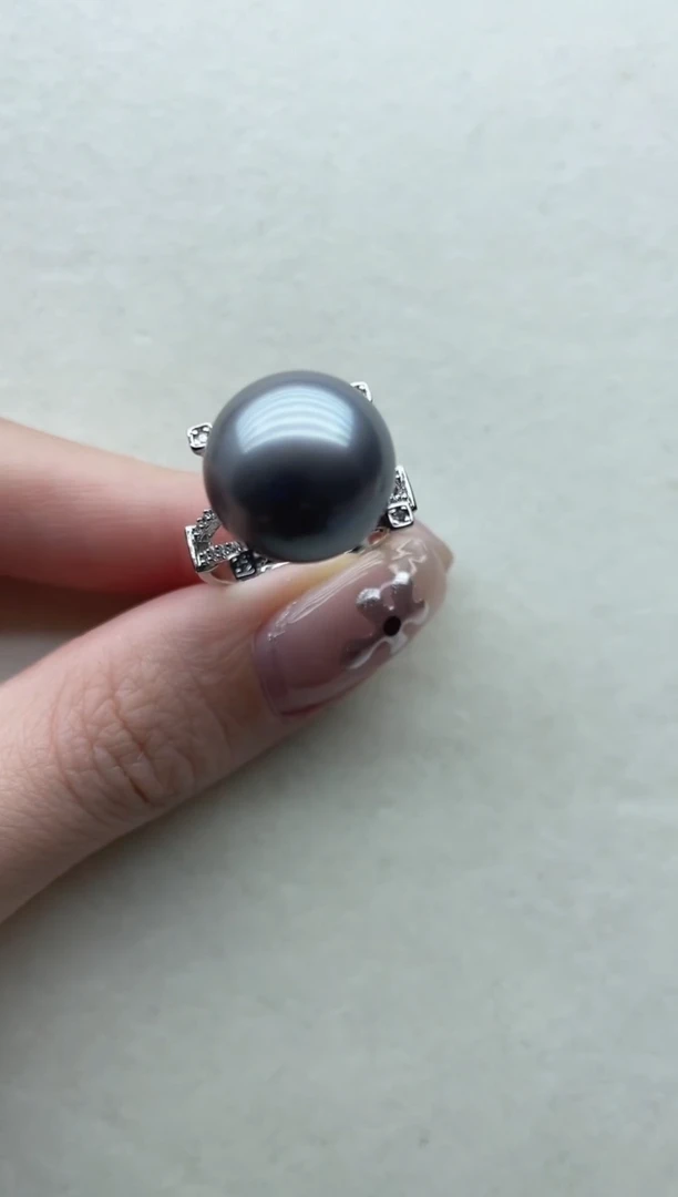 银S925镶嵌海水珍珠戒指97