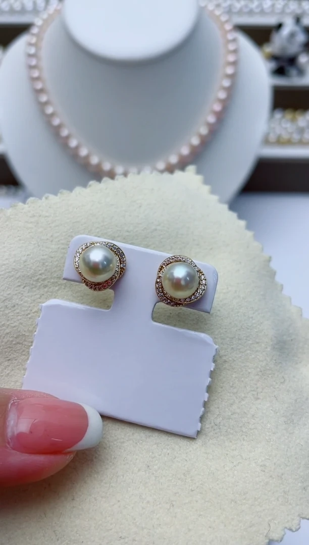 【闪购商品】海水珍珠耳饰银S925镶嵌W59