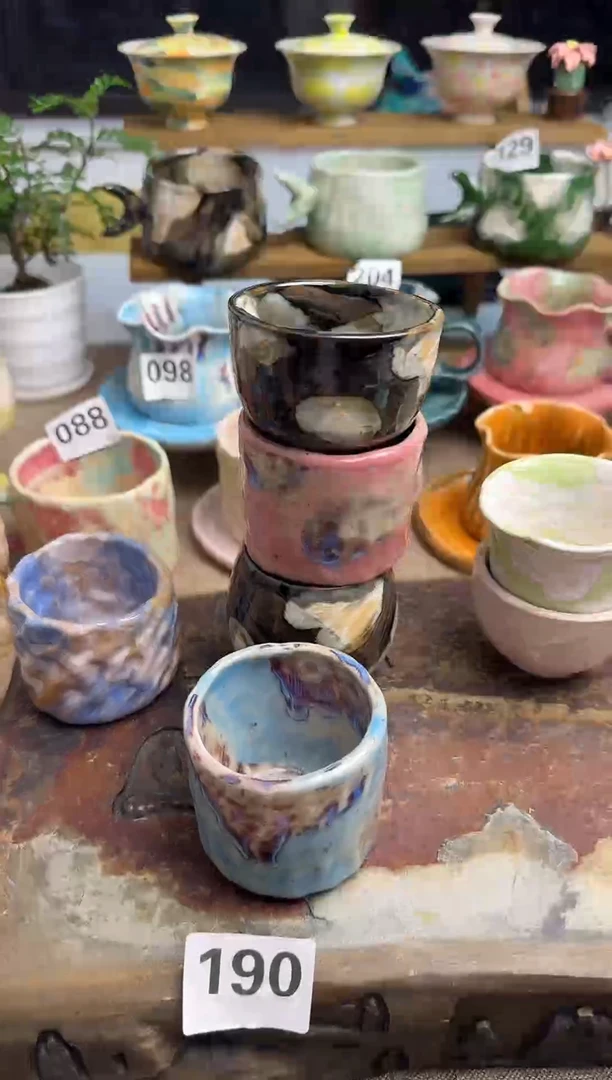 190景德镇陶瓷纯手工手捏杯