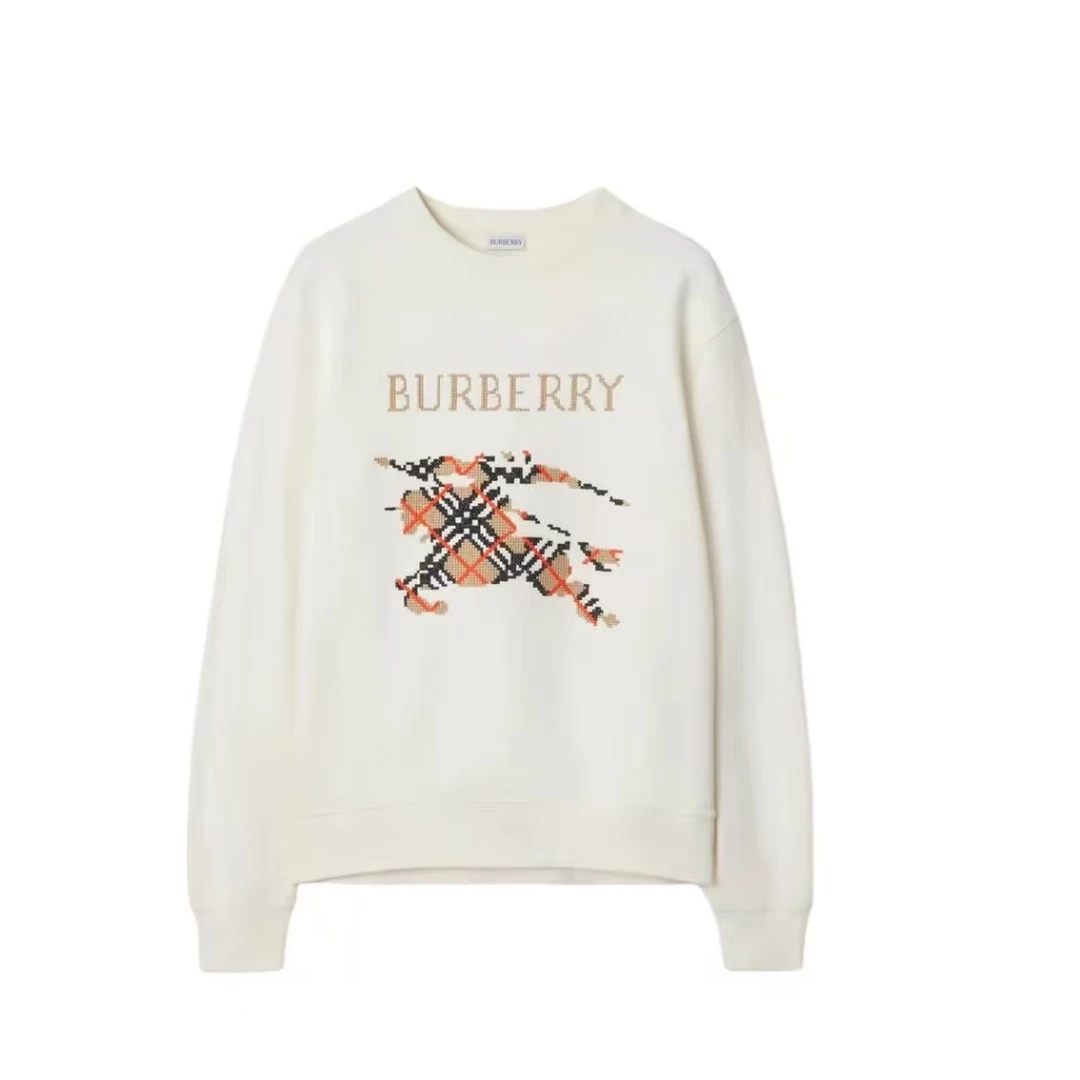 Burberry/博柏利 棉质罗纹针织格纹醋香长袖卫衣hj