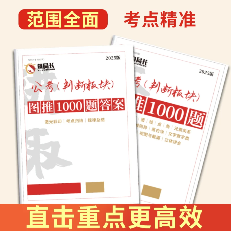 【图形推理1000题本+答案】2025公务员国考省考行测判断新版