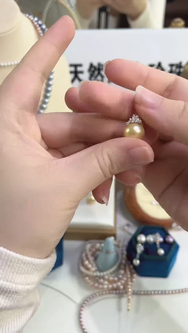 吊坠(不含链)银S925镶嵌海水珍珠吊坠