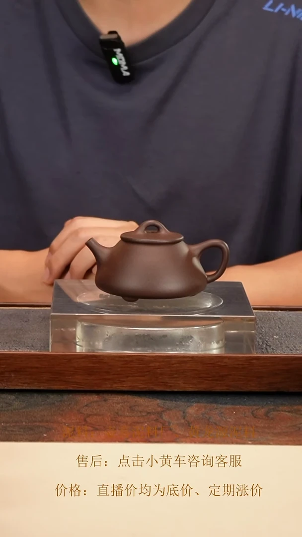 茶壶紫砂 小平盖石瓢 深井紫泥 130cc 小内推