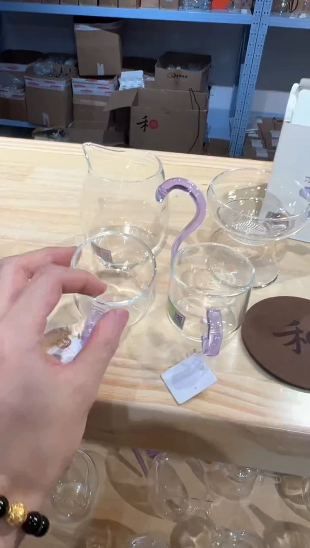禾器-奉珠茶漏-浅紫色+慕然浅紫+清禾杯浅紫2只+禾器杯垫