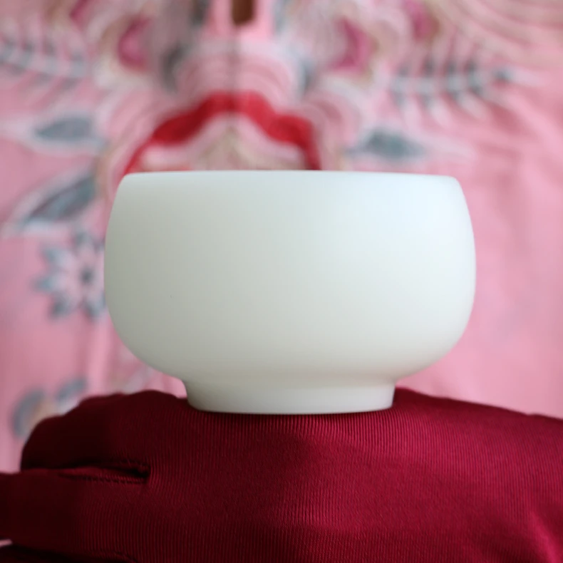 寿桃主人杯大肚杯璞玉素烧非遗传承功夫茶具白瓷150ML