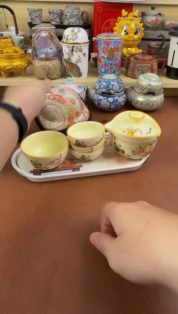 陶瓷茶具摆件旅行套组