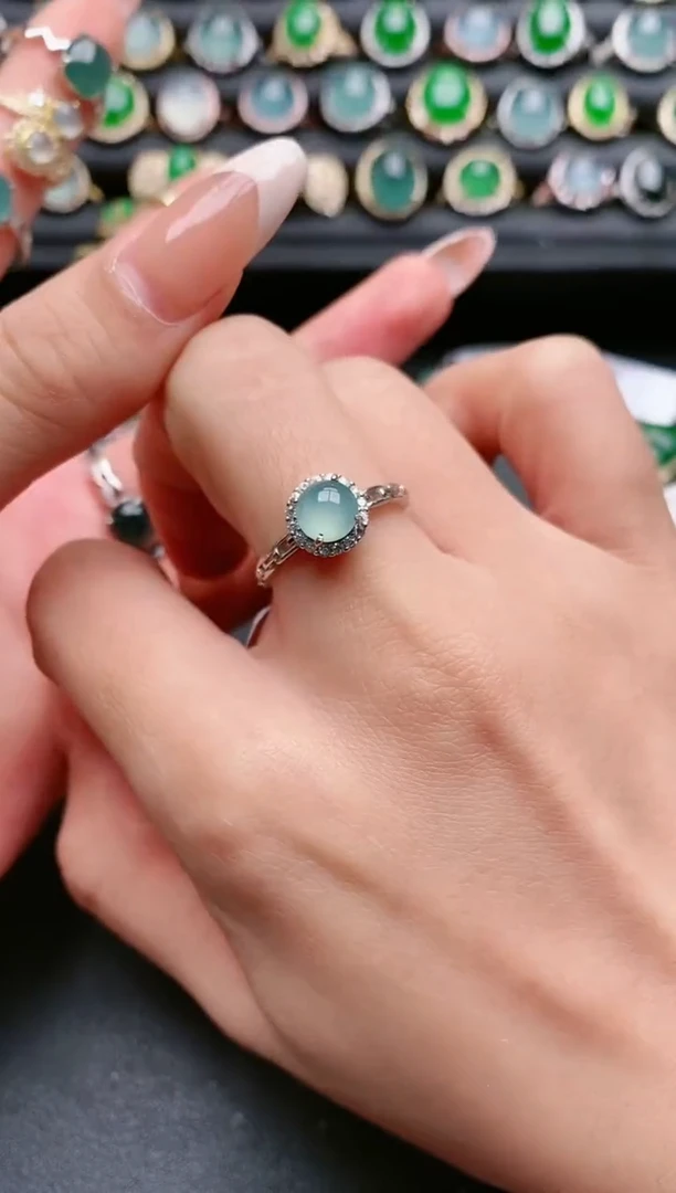 【闪购商品】翡翠戒指银S925镶嵌11111