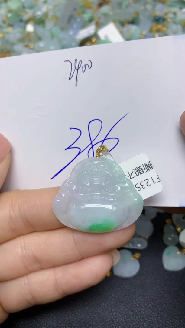 【闪购商品】翡翠挂件18K金镶嵌 天然翡翠A货