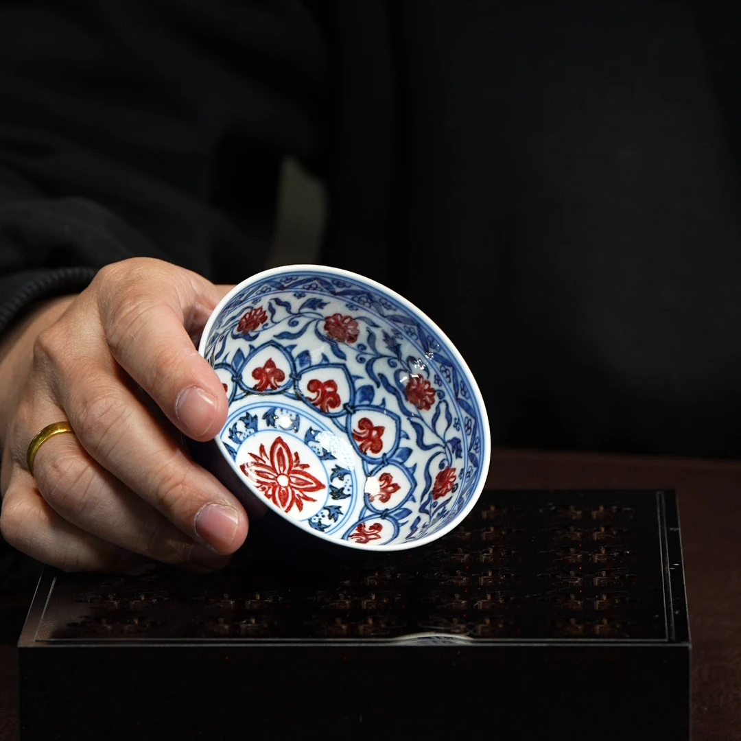 S永明尚玩 明均釉宝相鸡心杯