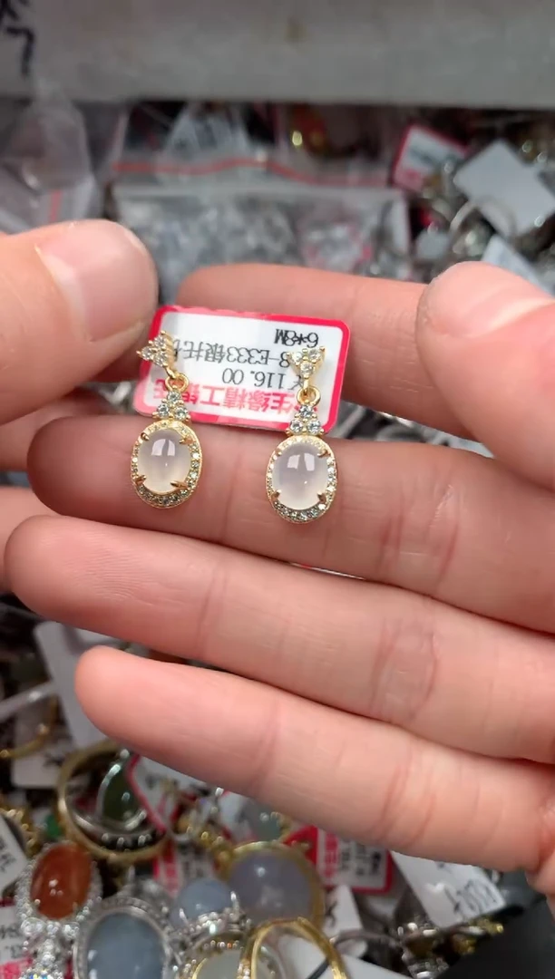 银S925镶嵌戒指翡翠888---6