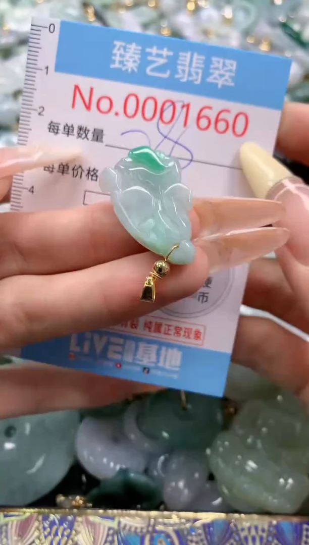 翡翠未镶嵌颈饰含绳0001660