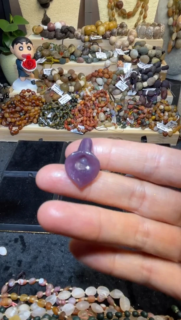 未镶嵌手链玛瑙/玉髓丁香紫玉花瓣吊坠