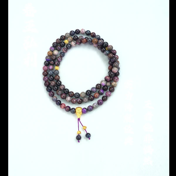 【保真南非老矿舒俱来】紫棠星梦108项链 多样性发其一