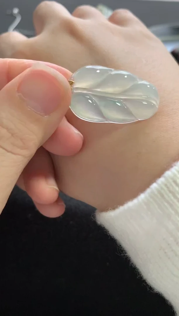 未镶嵌挂件翡翠叶子F1572