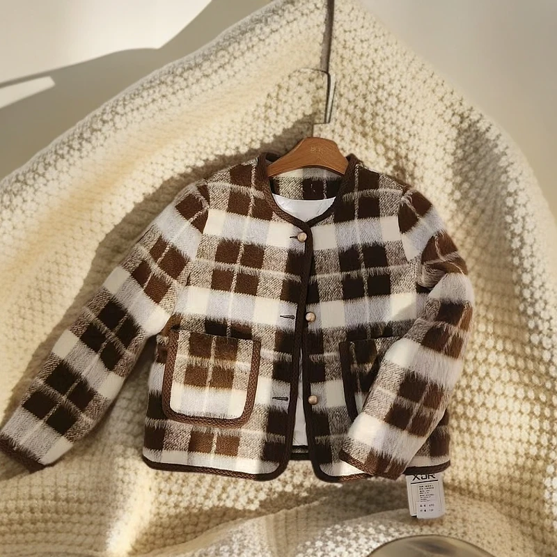 【锦衣服饰】XYJR 690时尚格子小香风外套