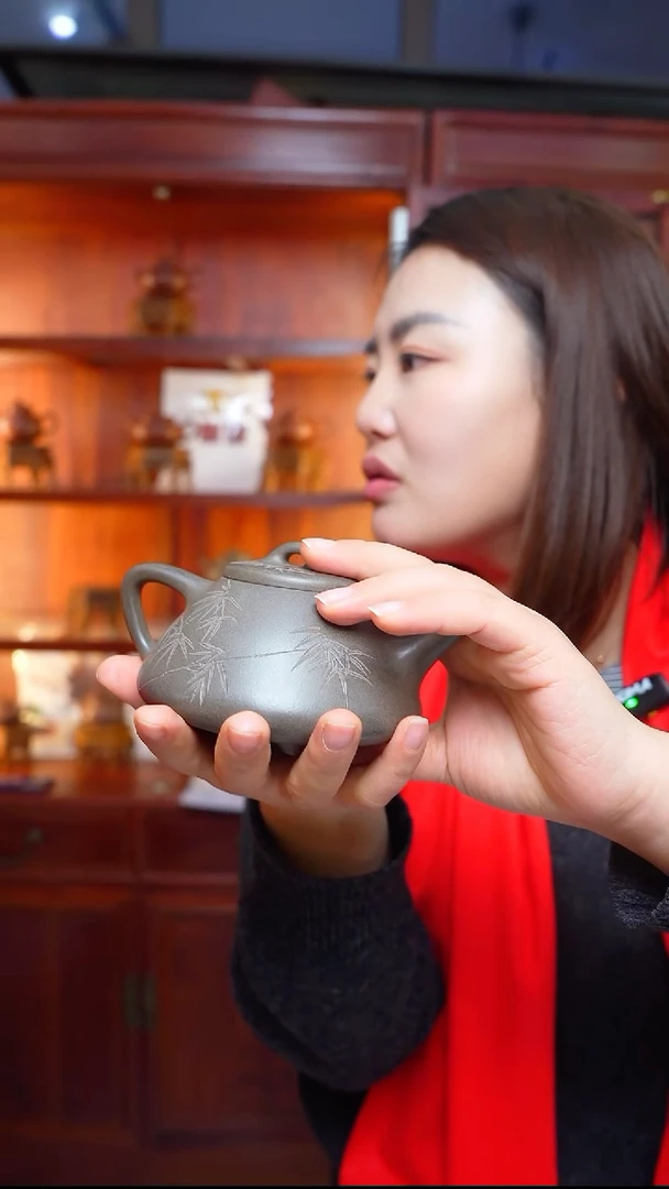 茶壶紫砂墨玉金砂 子冶石瓢