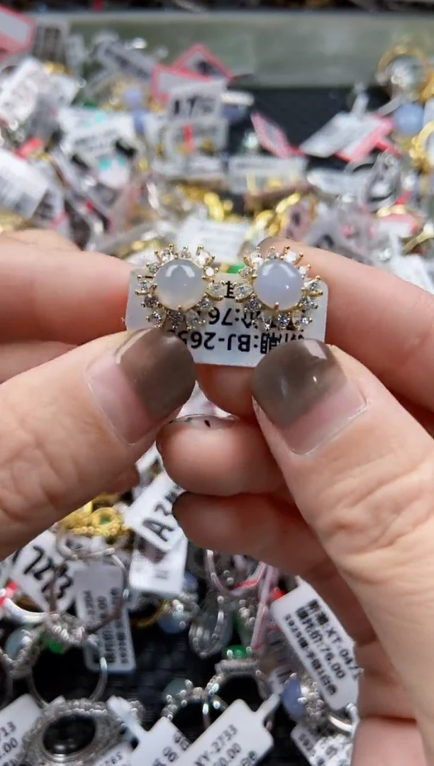 翡翠戒指银S925镶嵌1111----9