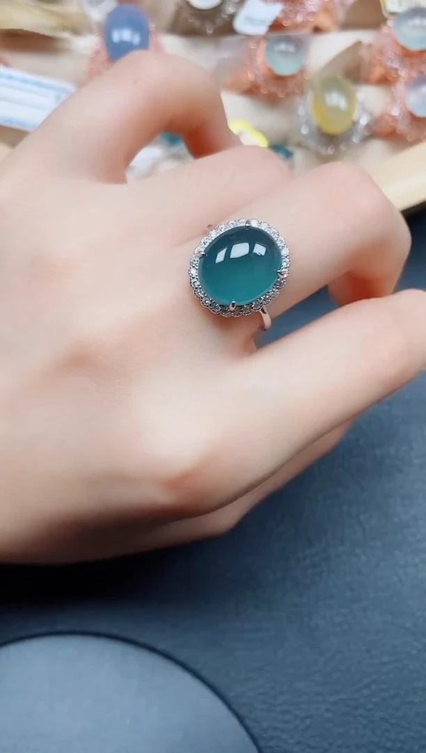 【闪购商品】翡翠戒指银S925镶嵌翡翠