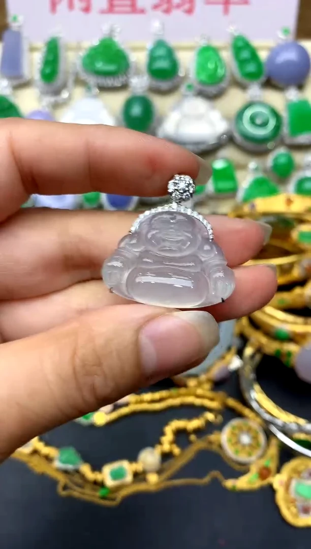 颈饰18K金镶嵌翡翠423 -中国好珍宝