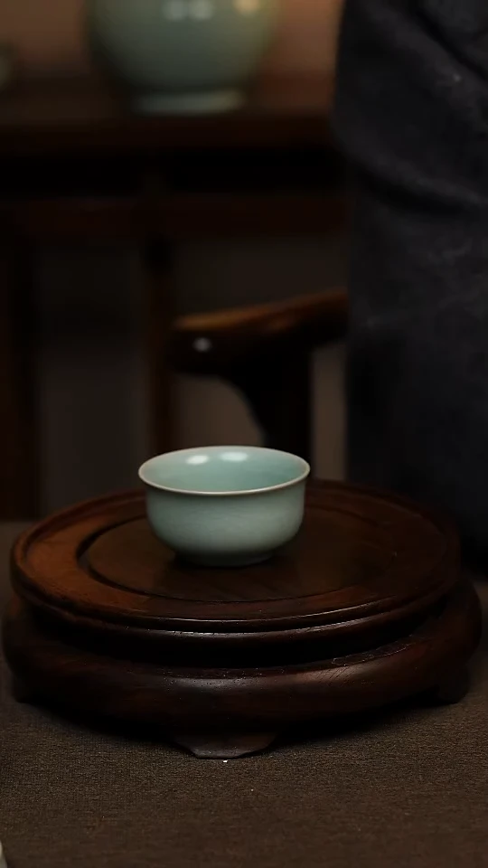 瓷片仿古天青天际杯60ml 一级 不带礼盒
