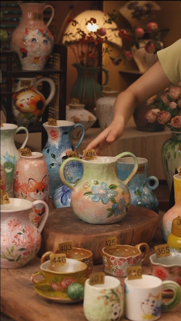 陶瓷景德镇设计师手作花器摆件侘寂风494