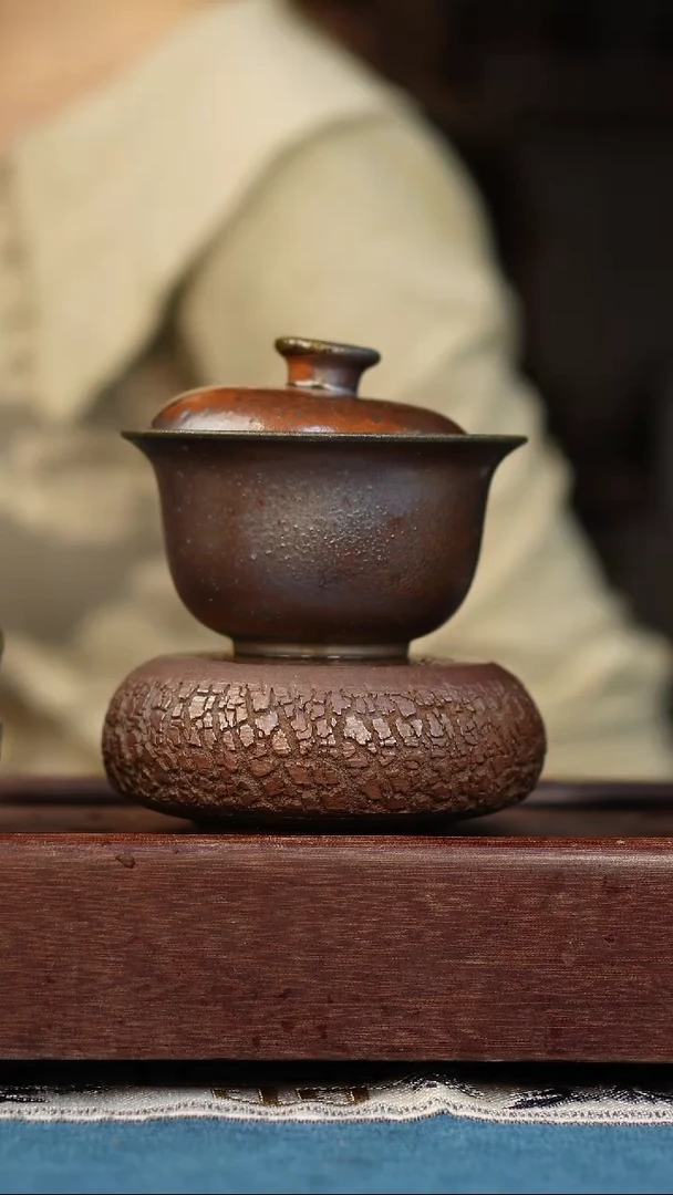 茶壶紫砂柴烧紫砂天青两才盖碗