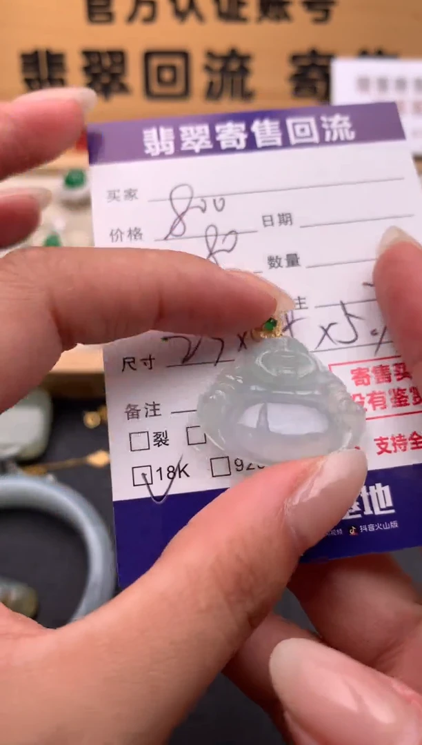 翡翠18K金镶嵌颈饰10134689