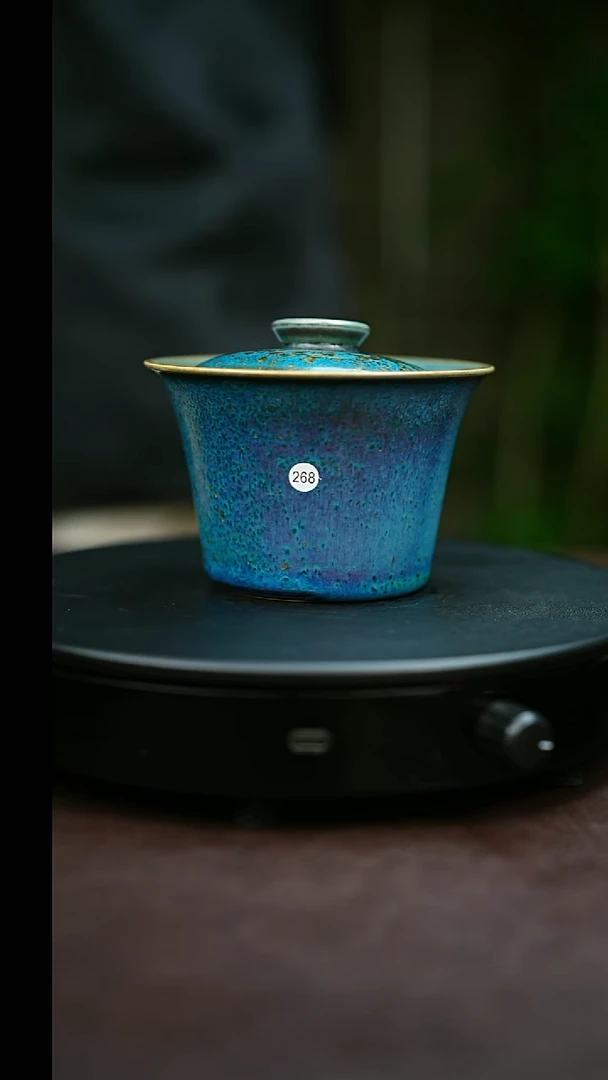 268#原矿钧瓷炉钧釉盖碗