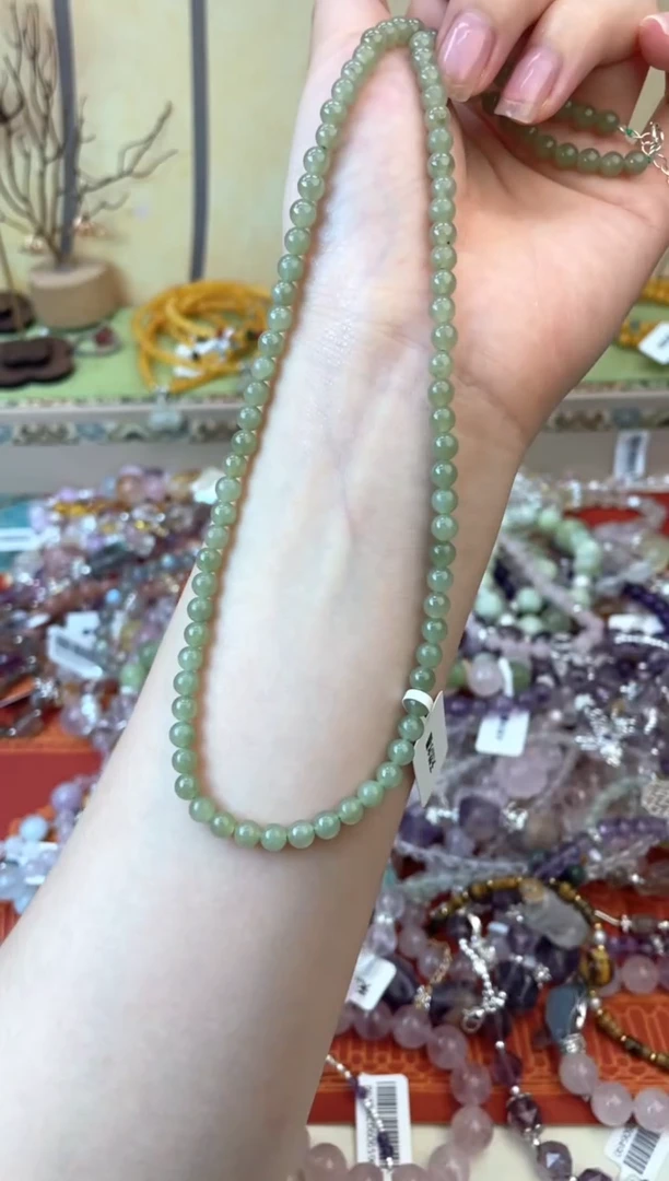 项链和田玉银S925镶嵌364