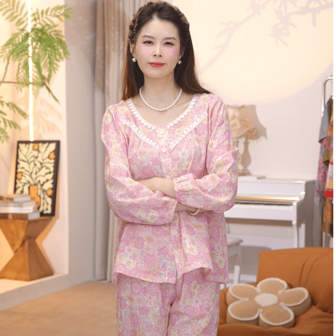 【纯棉时代】2025夏款女士舒适纯棉睡衣家居服薄款AYR