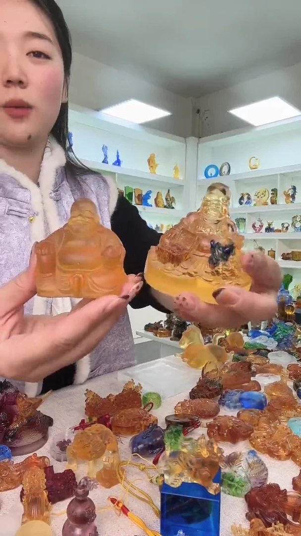 手工艺品琉璃坐拥百财2个