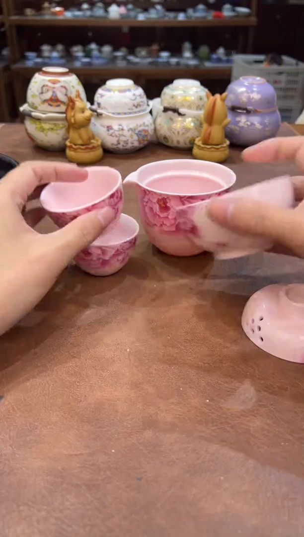 真的很便宜会开片的旅行茶具