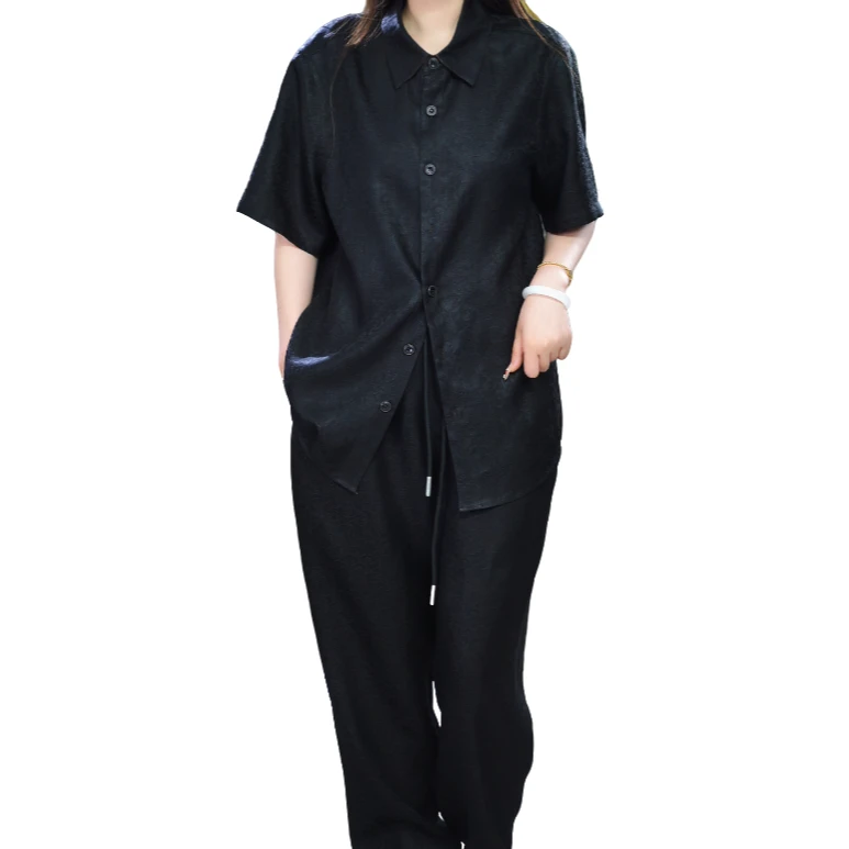 【墨夕颜】2025新款桑蚕丝男装 暮云归 满罗翻领衬衫套装-MH-857-T