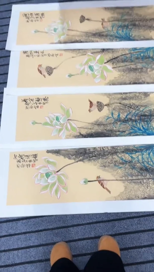 精品国画花鸟作品条屏
